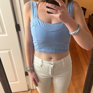 Abercrombie Linen Blue Women's Crop Top